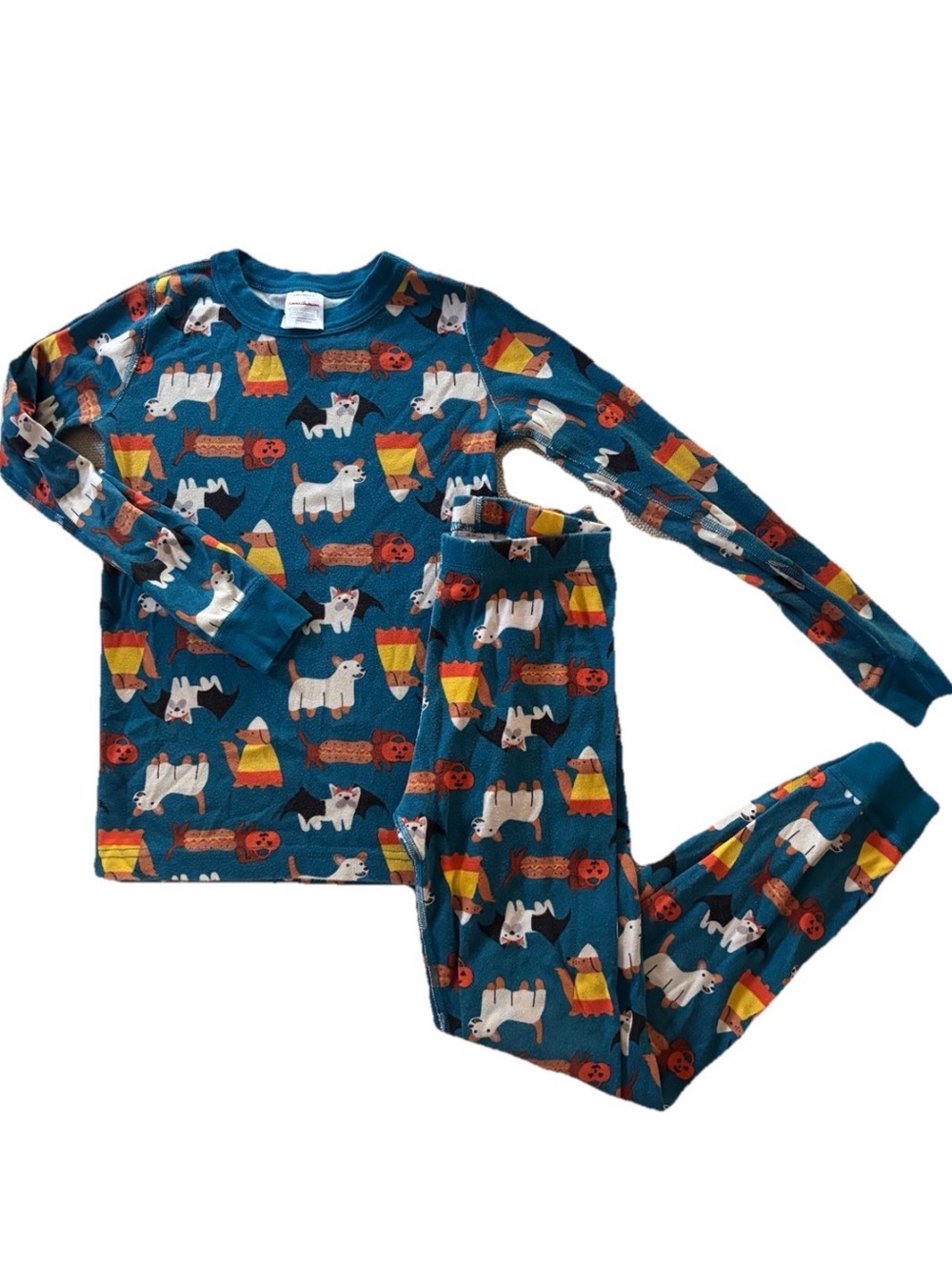 Hanna Andersson Halloween Dog Print Size 8 Pajama Set Organic Cotton